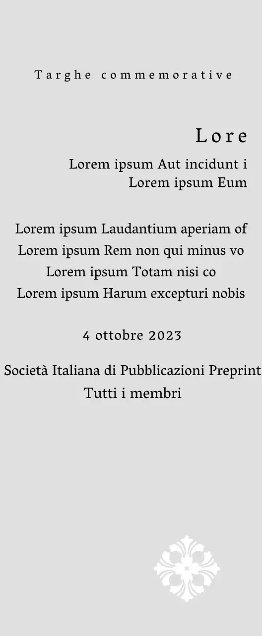 Una targa di commissione dall'aspetto regale con decorazioni elaborate