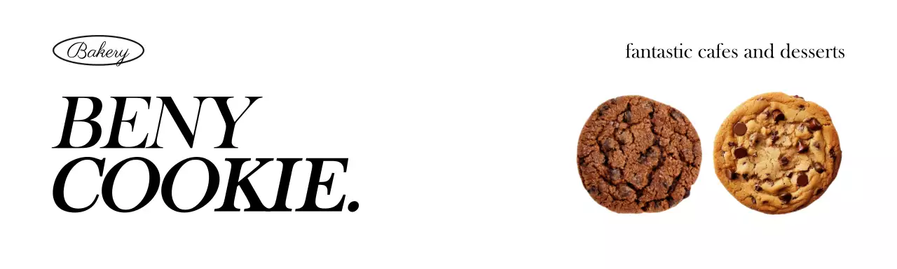 Packaging header tack with a photo of a cookie on a white background