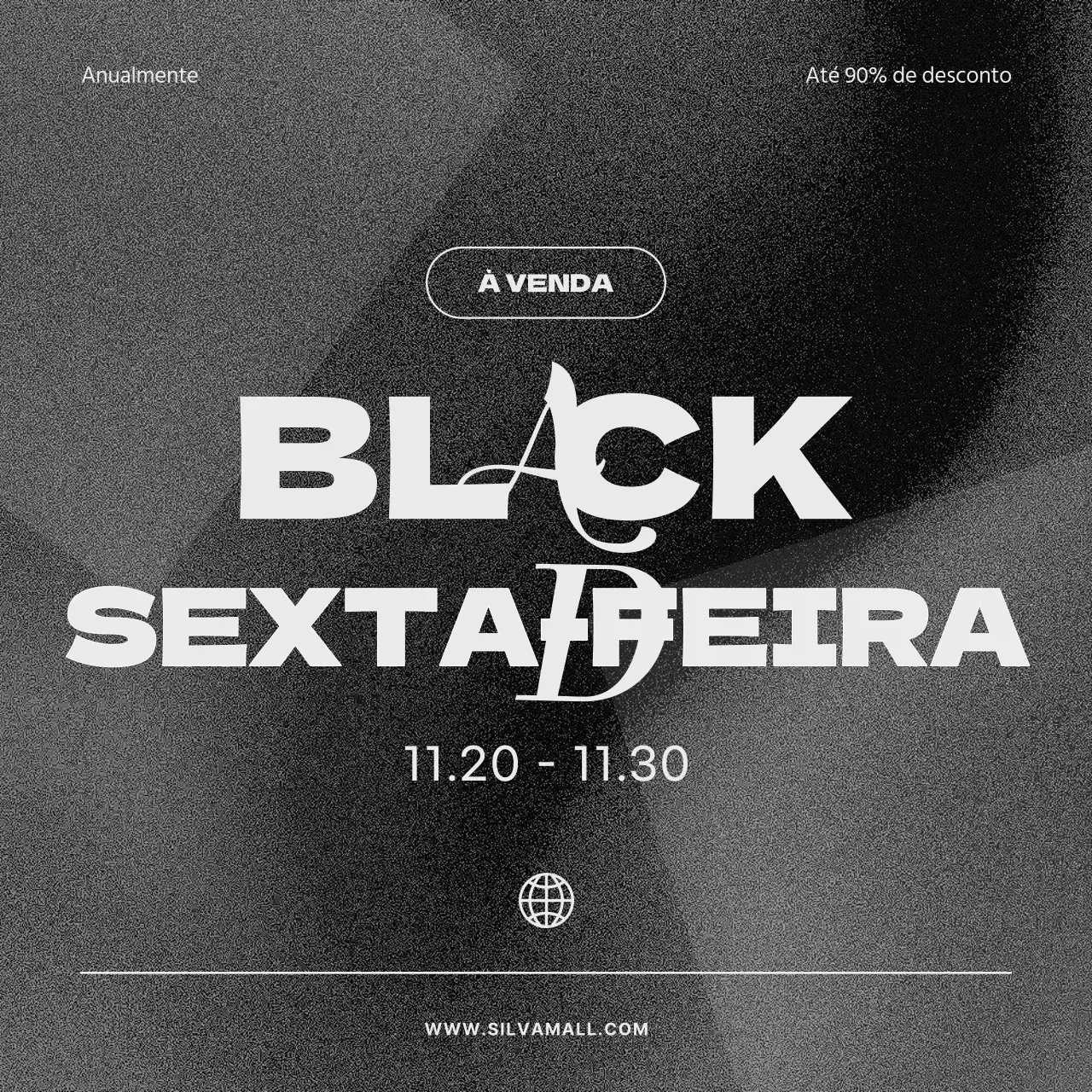 Promover uma Black Friday minimalista em preto e cinzento