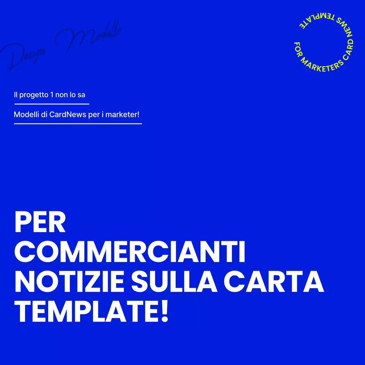 Proposta di modello cardnews moderno e di tendenza in blu navy e colori fluorescenti