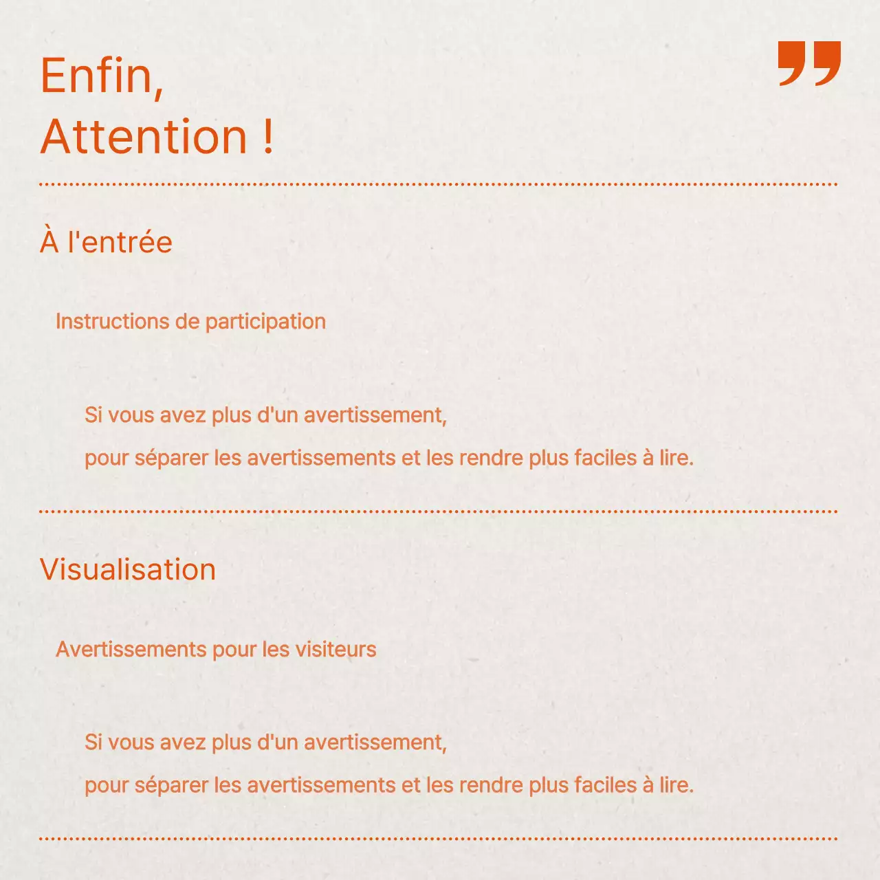 Promouvoir un centre d'information moderne en orange et beige
