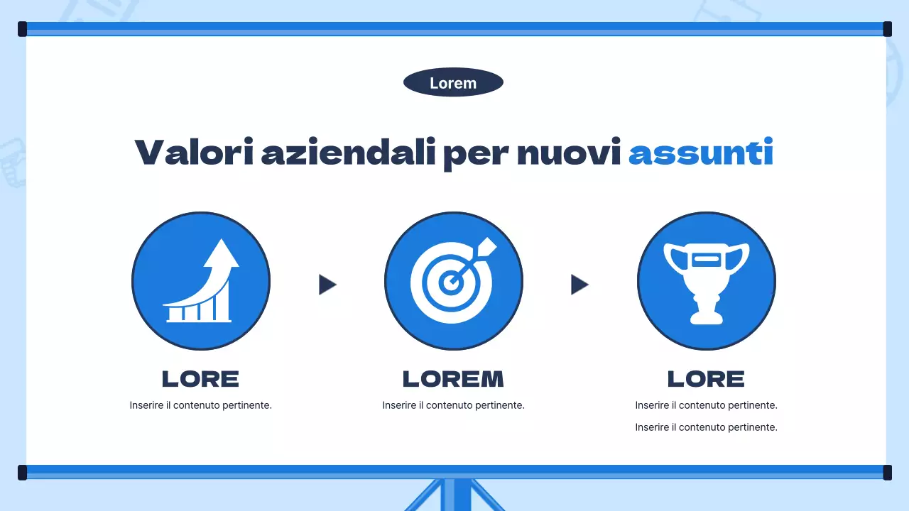 Materiale di formazione per neoassunti di tendenza con sfondo blu chiaro