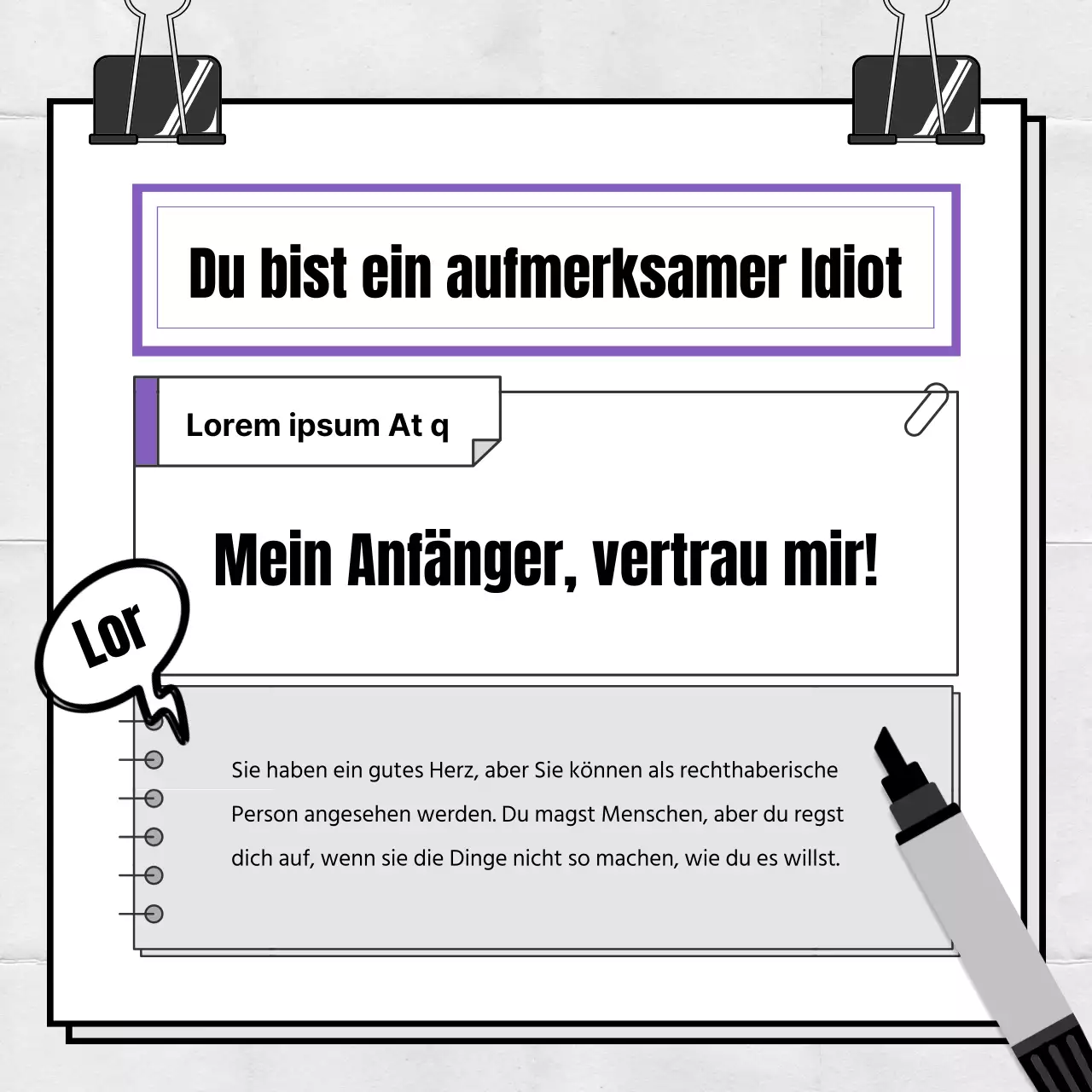 Ein einfacher, blau-weißer, alberner Diagnosetest