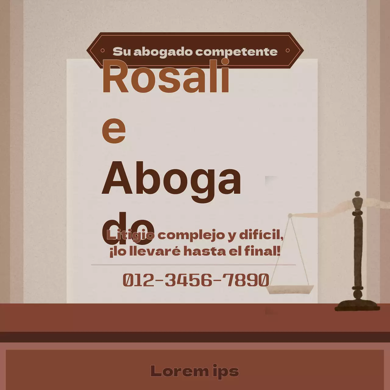 Promueve un sencillo despacho de abogados en beige y marrón