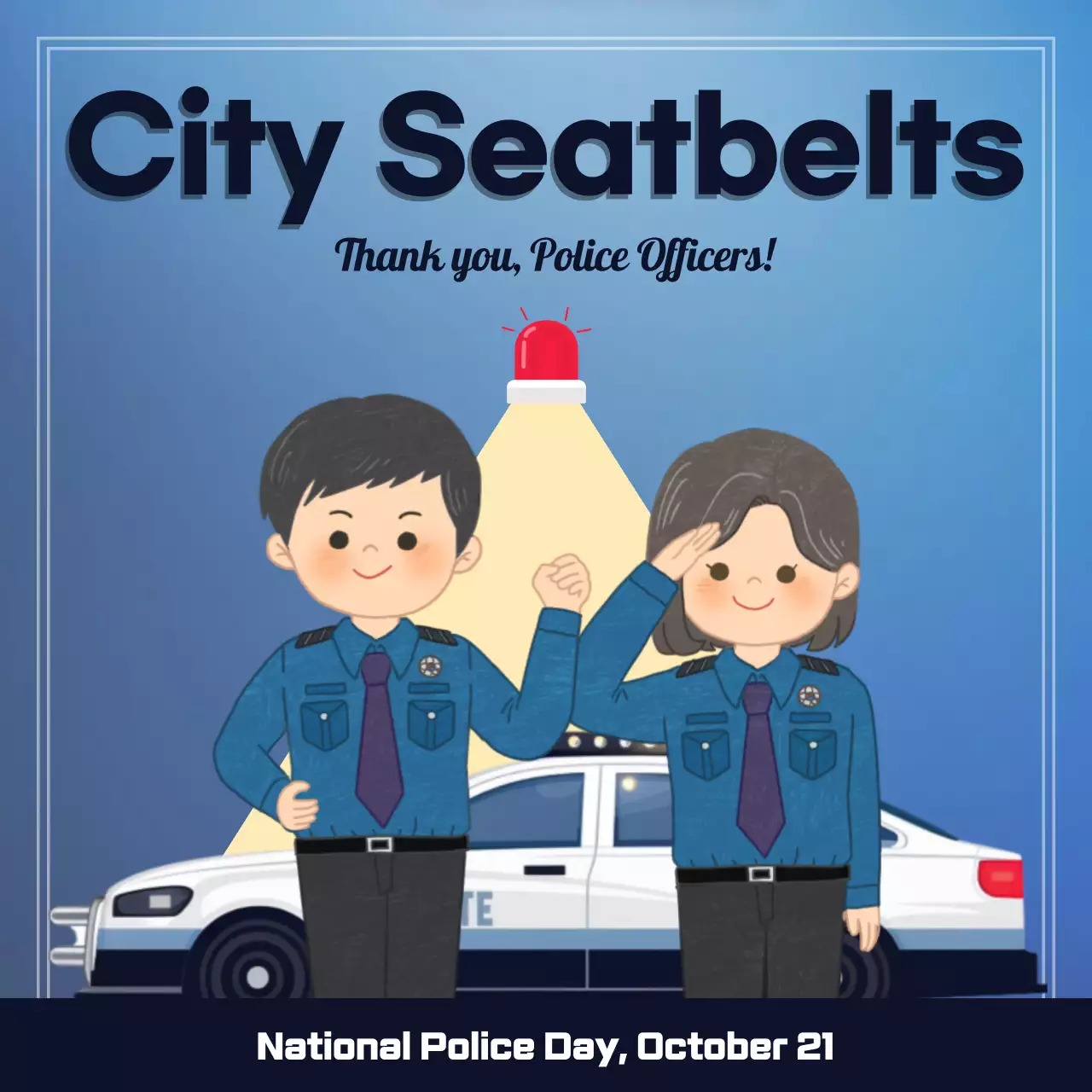 Blue Simple Police Announcement Social Media Post