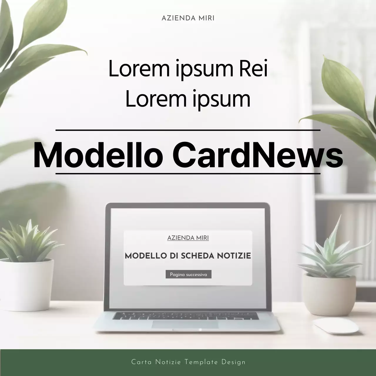 Semplice proposta di cornice per foto verde e bianca