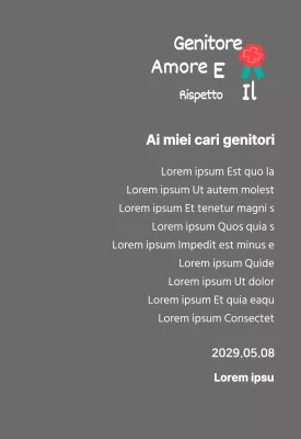 Calligrafia per la festa della mamma con illustrazione di garofano rosso