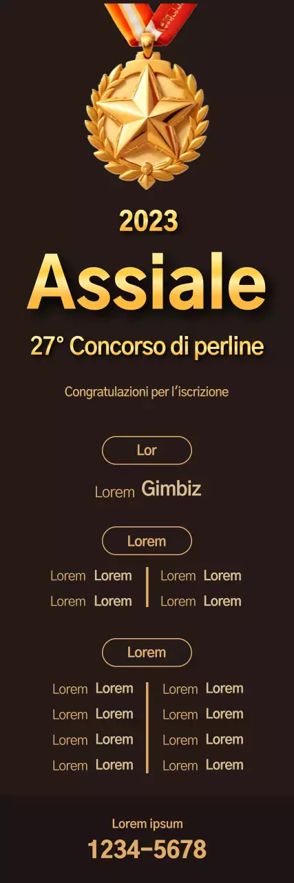Promuovere un elenco dei vincitori del concorso con una luna dorata su sfondo marrone