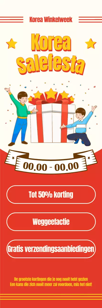 Korea Sale Festa shopping koopjes met retro illustraties en lettertype lay-outs