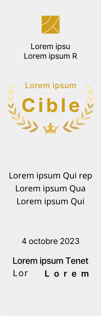 Plaque du lauréat du concept de concours avec illustration de lignes de laurier et de couronne