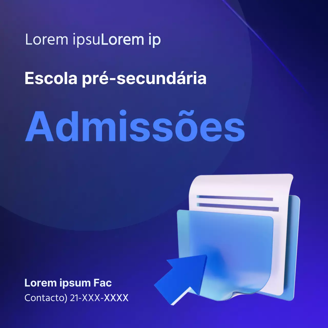 Entrada moderna com um fundo azul Anúncio da reunião