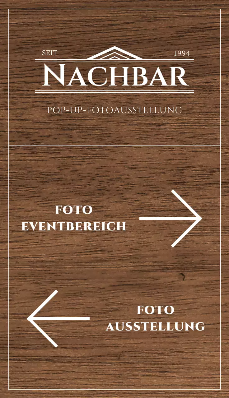 Weißes soziales Unternehmen Pop-up-Fotoausstellung Wegweiser Beschilderung