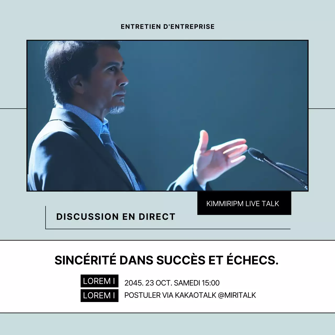 Un simple poste d'entretien d'entreprise en bleu clair