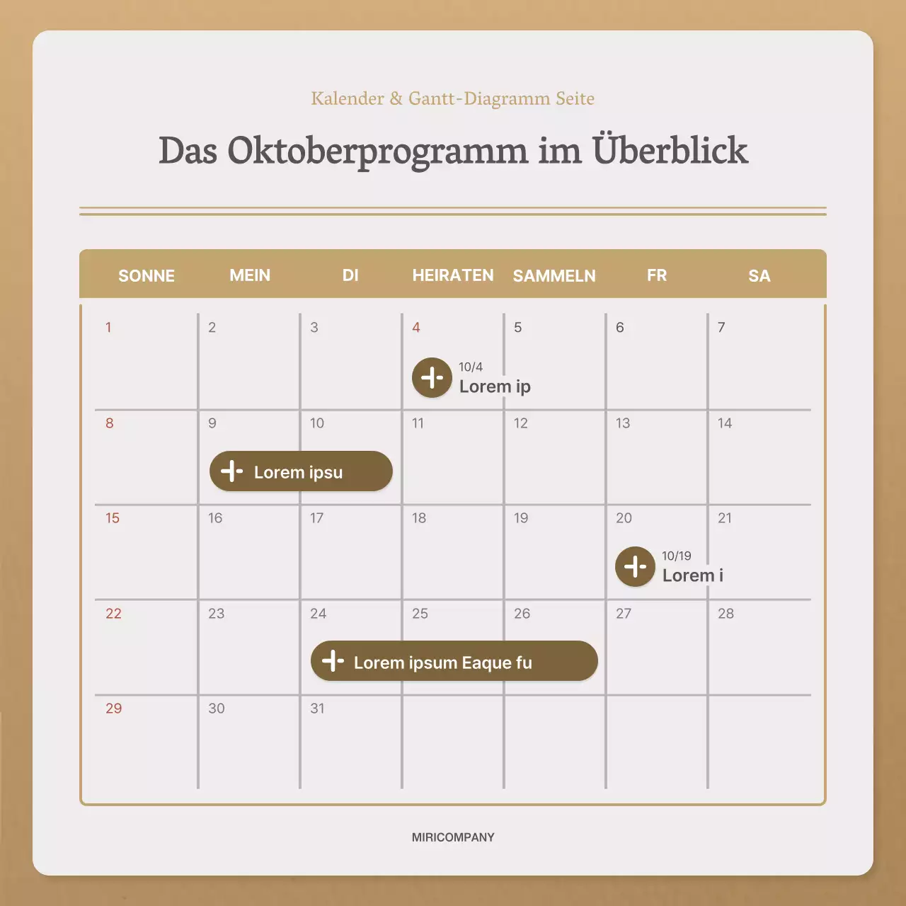Ein einfacher Herbstbrief in Beige und Braun Newsletter Post