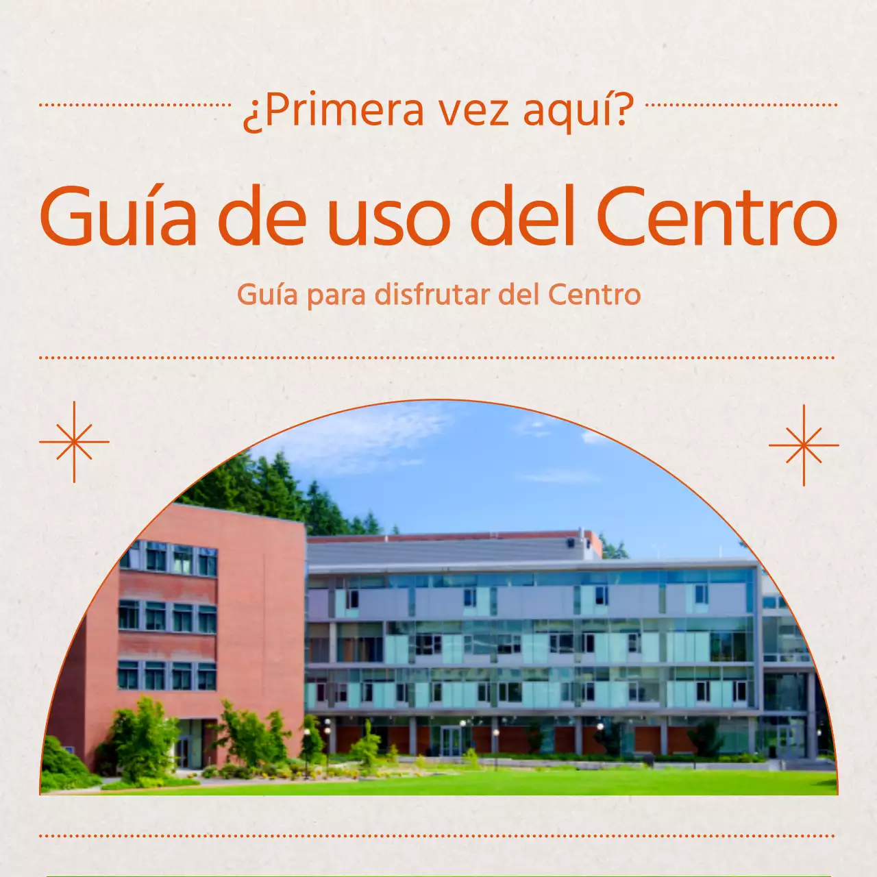 Promover una información central moderna en naranja y beige