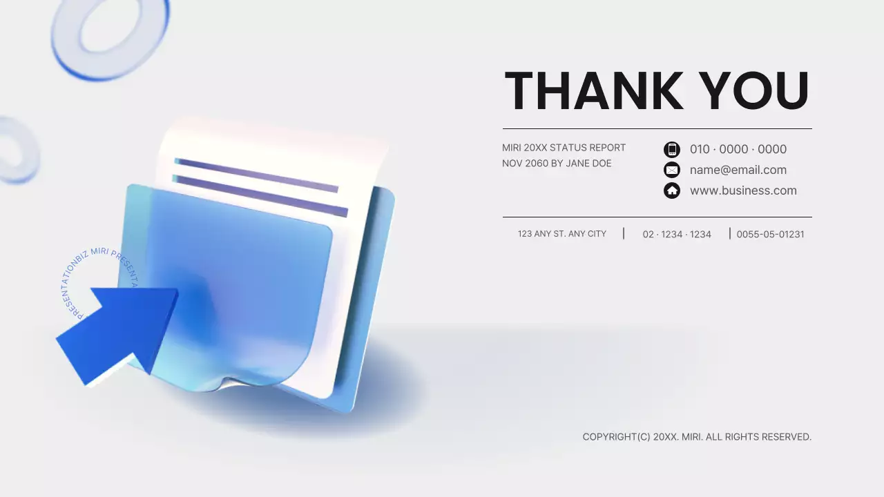 블루 모던 회사 보고서 문서 프레젠테이션