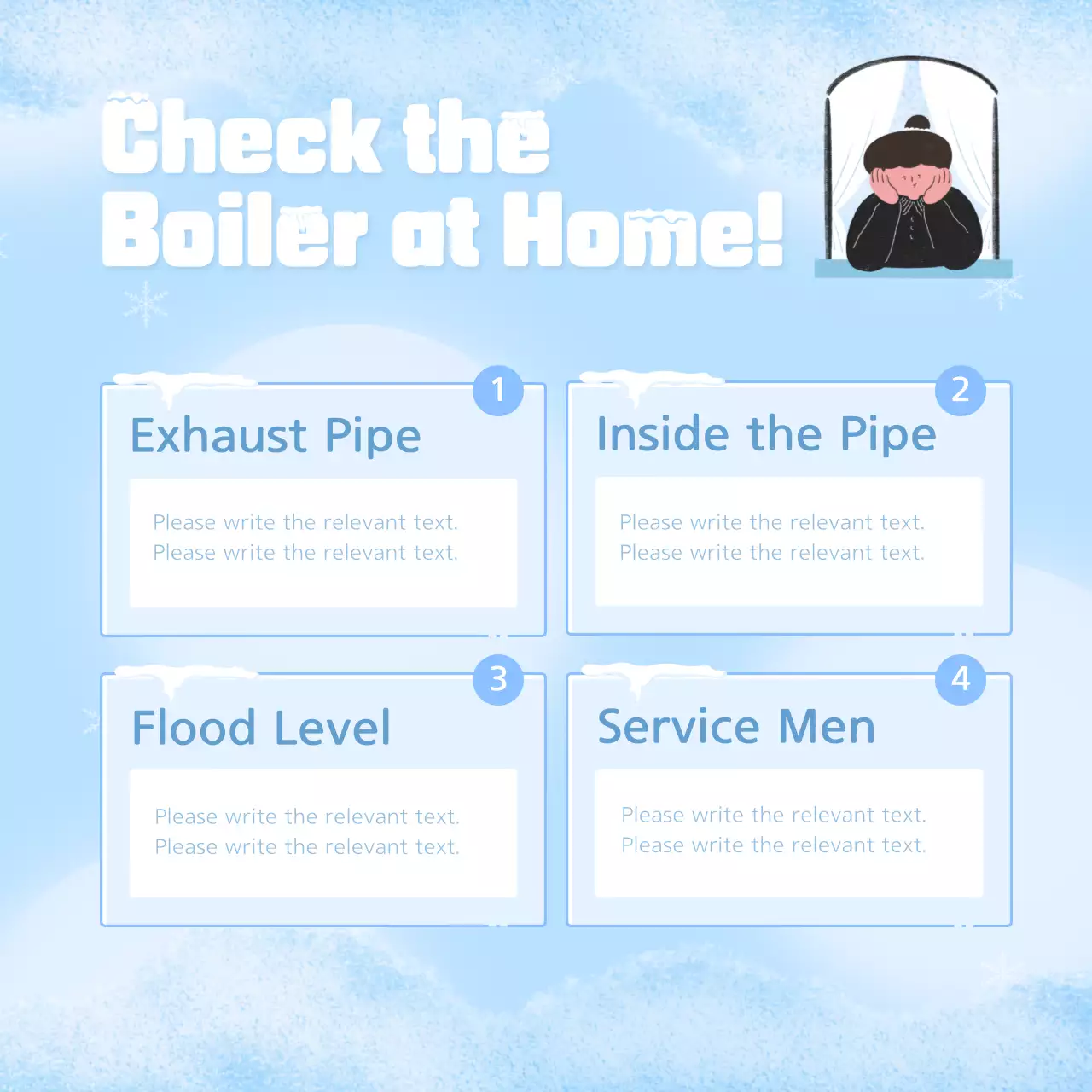 Blue Minimal Winter Guide Instagram Carousel