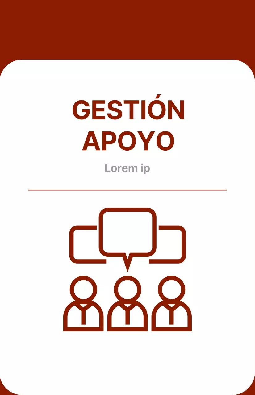 Guía de departamentos corporativos con un concepto en negrita roja