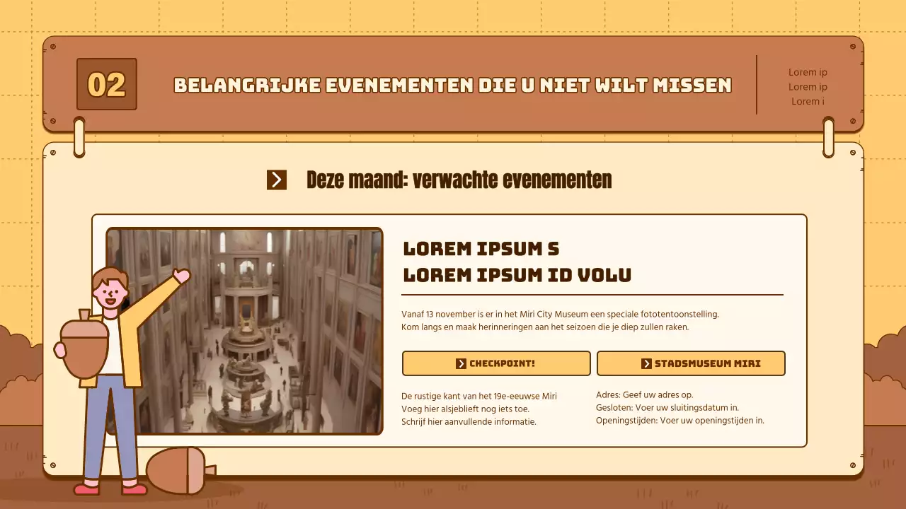 Een eenvoudige geelbruine nieuwsbriefgids voor cultureel toerisme