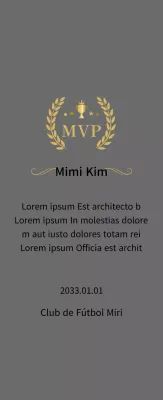 Placa del campeonato con laureles dorados y trofeo