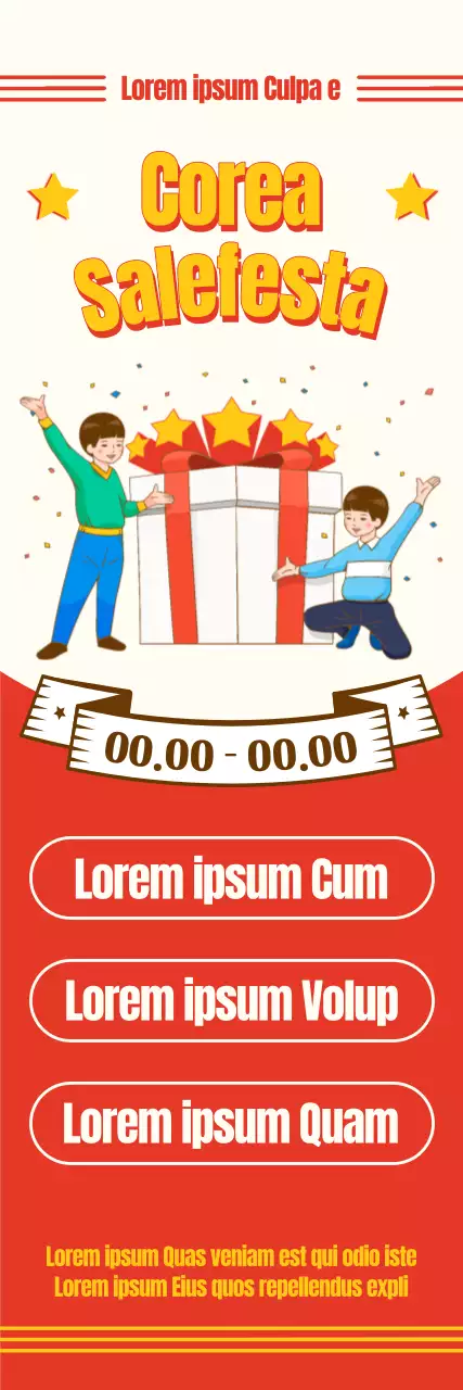 Korea Sale Festa occasioni di shopping con illustrazioni e layout di font retrò