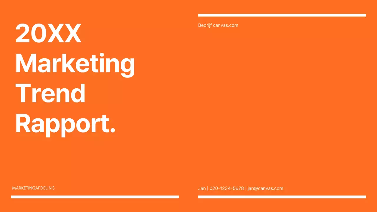 Rapport over moderne marketingtrends in oranje