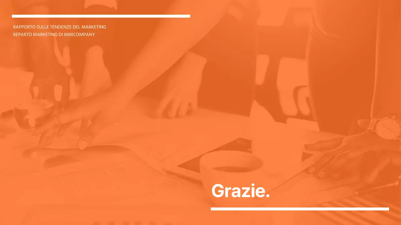 Rapporto sulle tendenze del marketing moderno in arancione