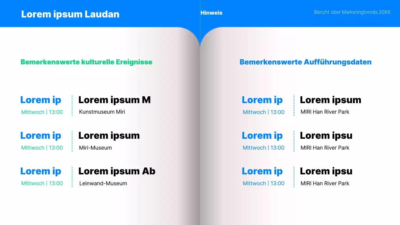 Kitschiger Marketing-Trendbericht der Generation MZ in Blau und Mint