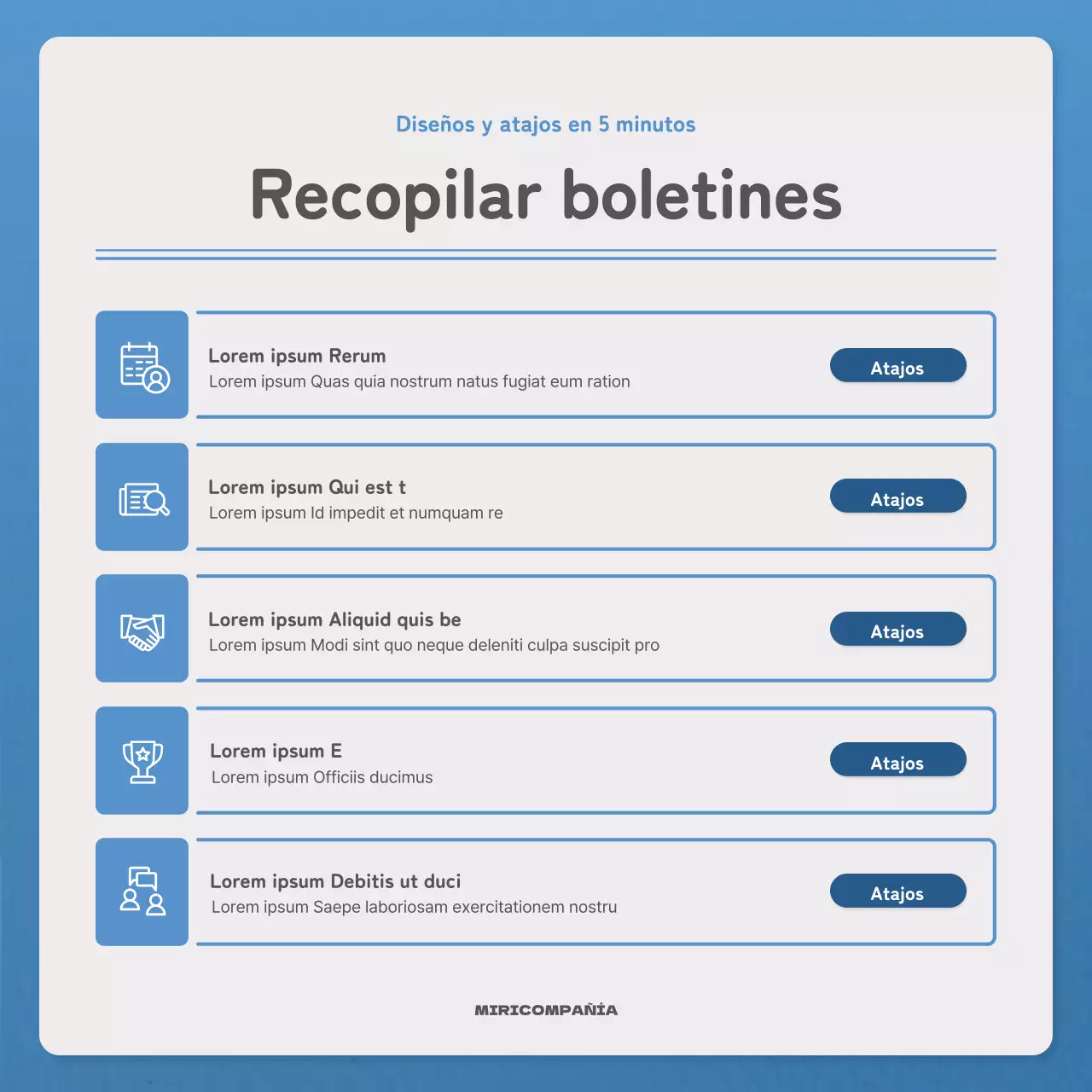 Una carta sencilla en azul y azul marino boletín correo