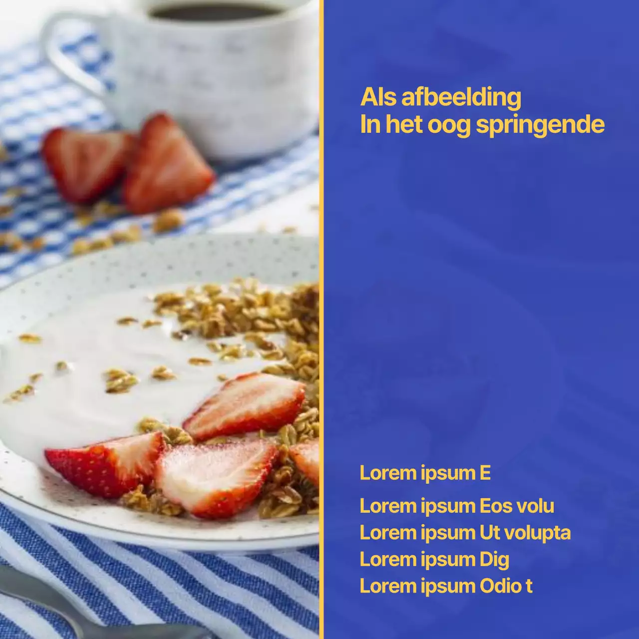 Een eenvoudige blauw met gele marketinggidsadvertentie