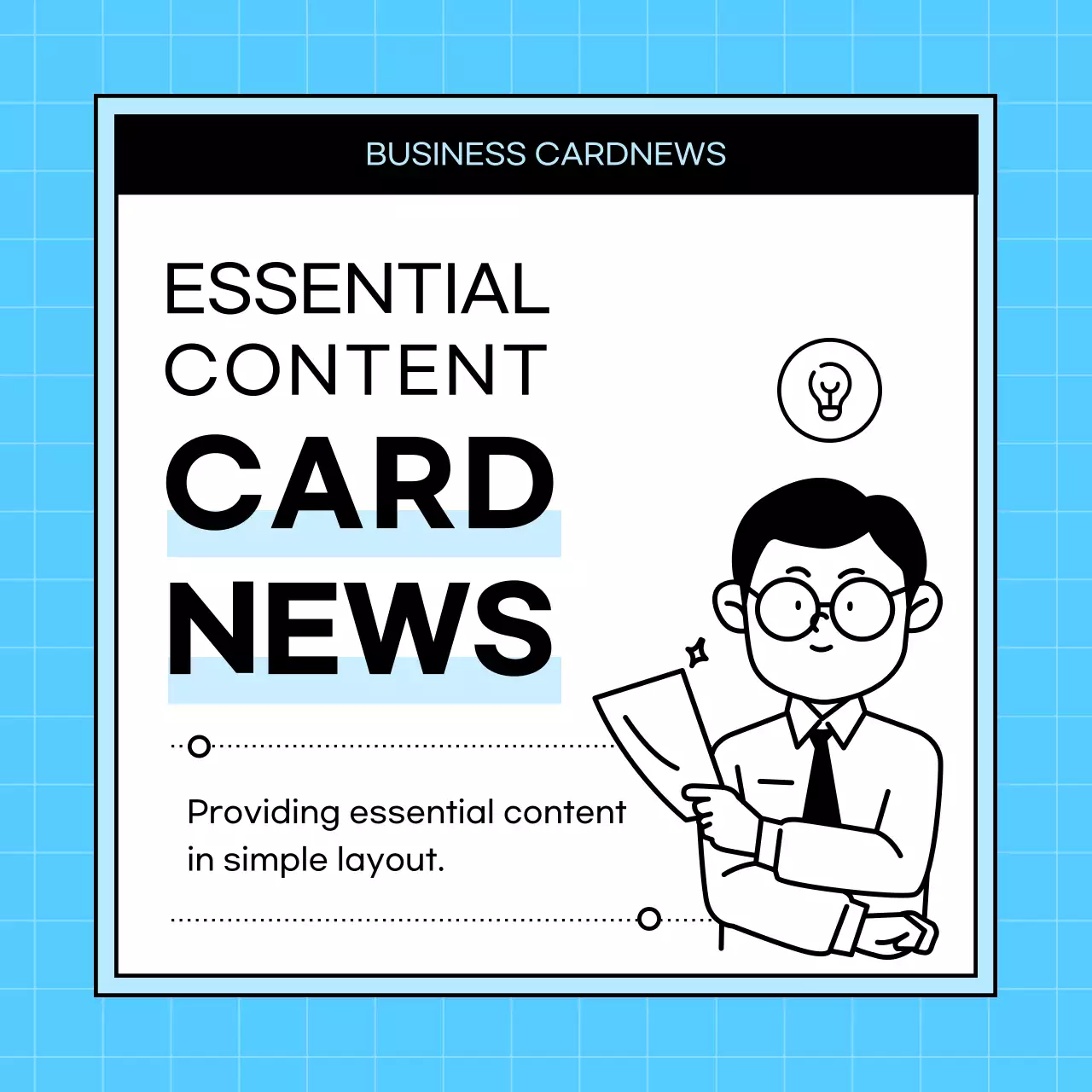 블루 미니멀 비즈니스 뉴스 문서 인스타그램 캐러셀