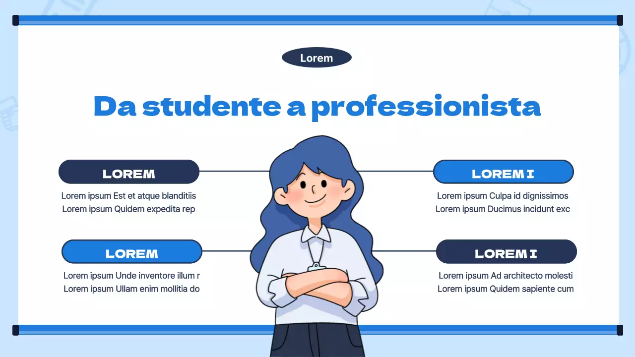 Materiale di formazione per neoassunti di tendenza con sfondo blu chiaro