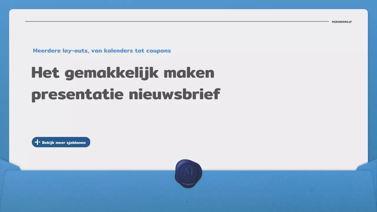 Promoot je nieuwsbrief met een eenvoudige brief in blauw en marineblauw