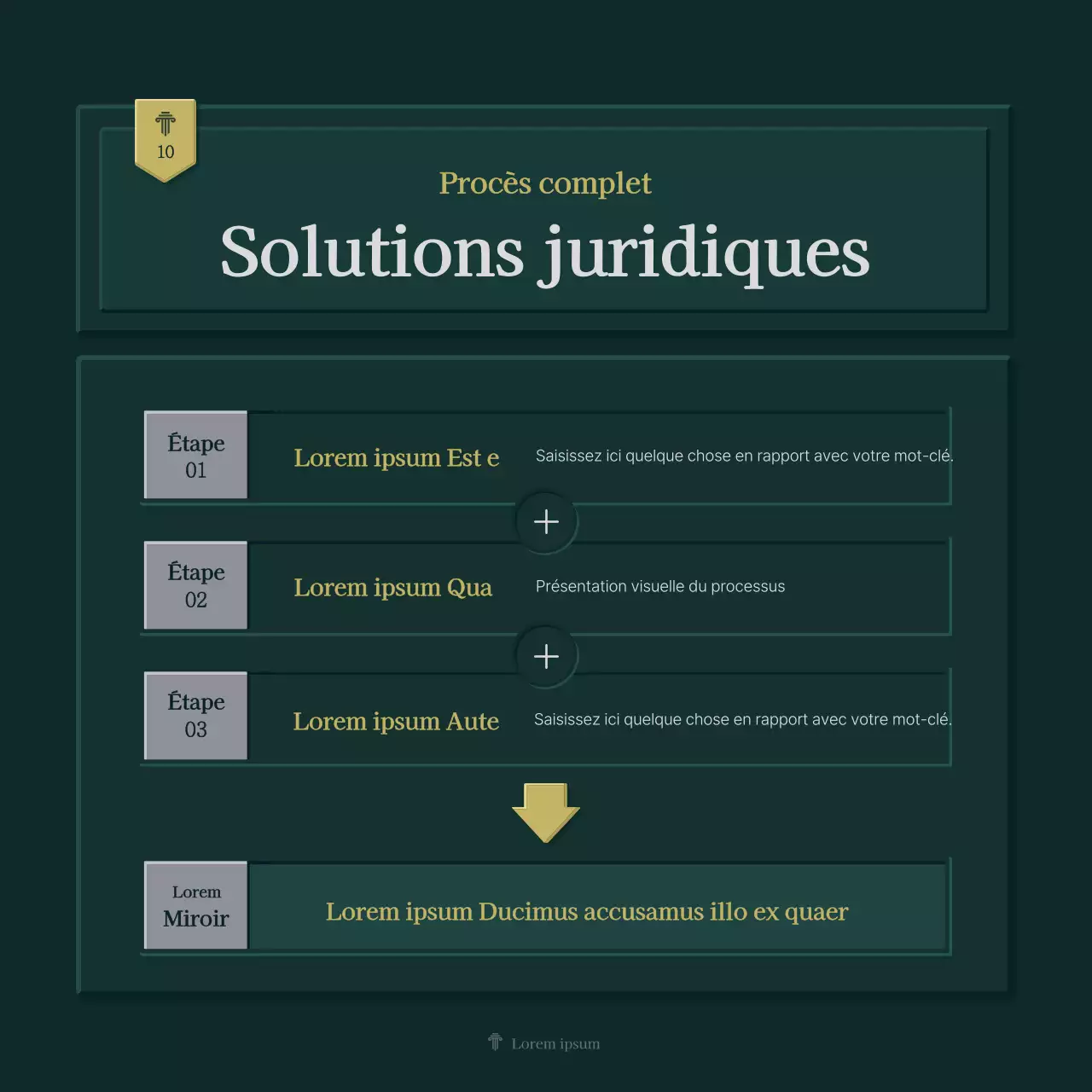Profil simple d'un cabinet juridique en vert et jaune