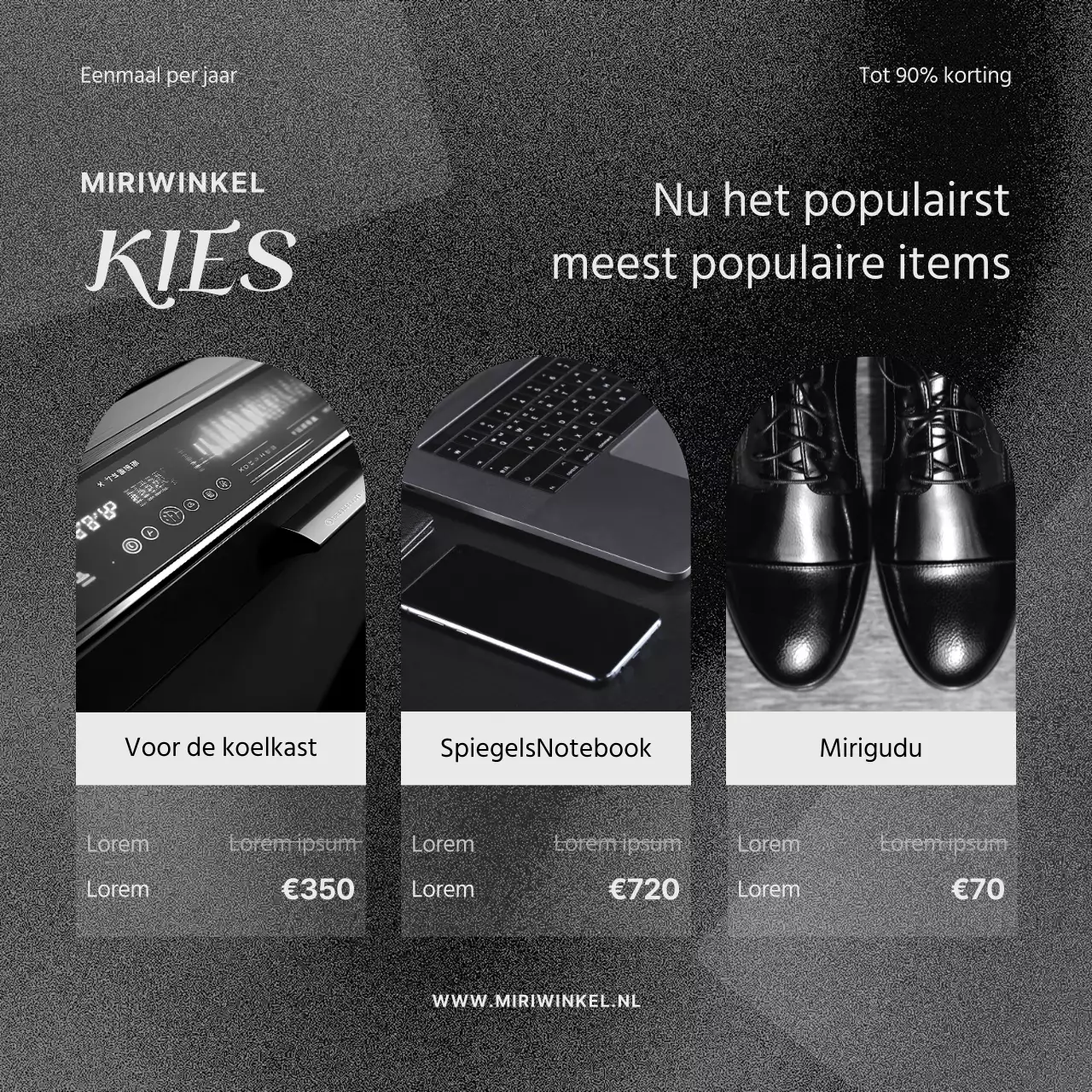 Promoot een minimalistische Black Friday in zwart en grijs