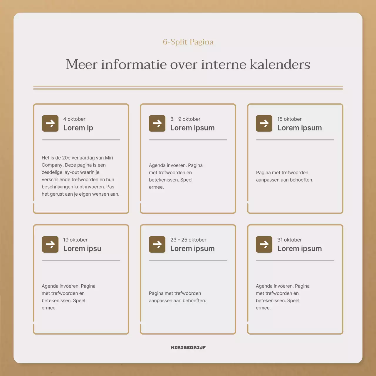 Een eenvoudige herfstbrief in beige en bruin nieuwsbriefpost
