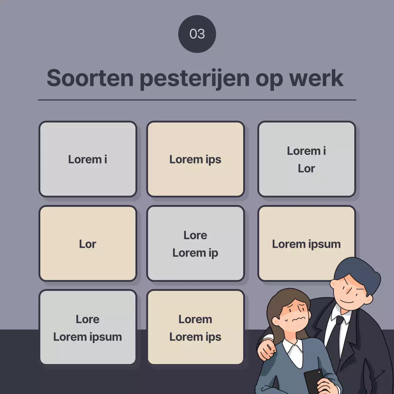 Een gids voor het melden van intimidatie op het werk in vintage navy en grey