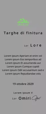 Targa per i finisher di un club di montagna con il concetto di logo del club e illustrazione di una montagna verde