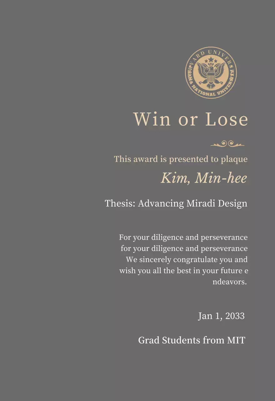 Plakat gelar yang mewah dengan logo sekolah dan hiasan emas