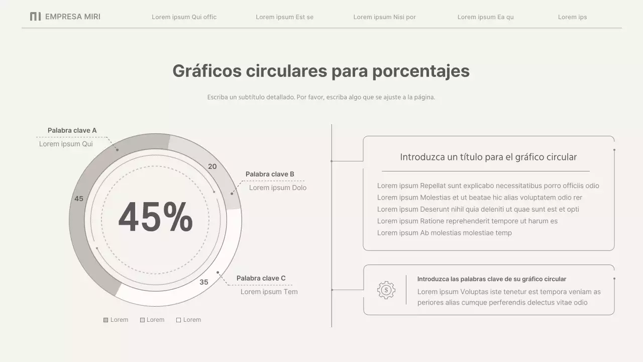 Informes comerciales sencillos en beige