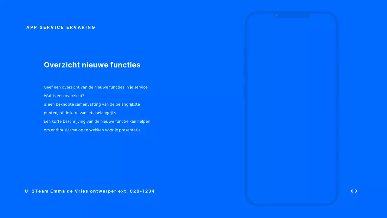 Blue's basisaankondiging van nieuwe functies