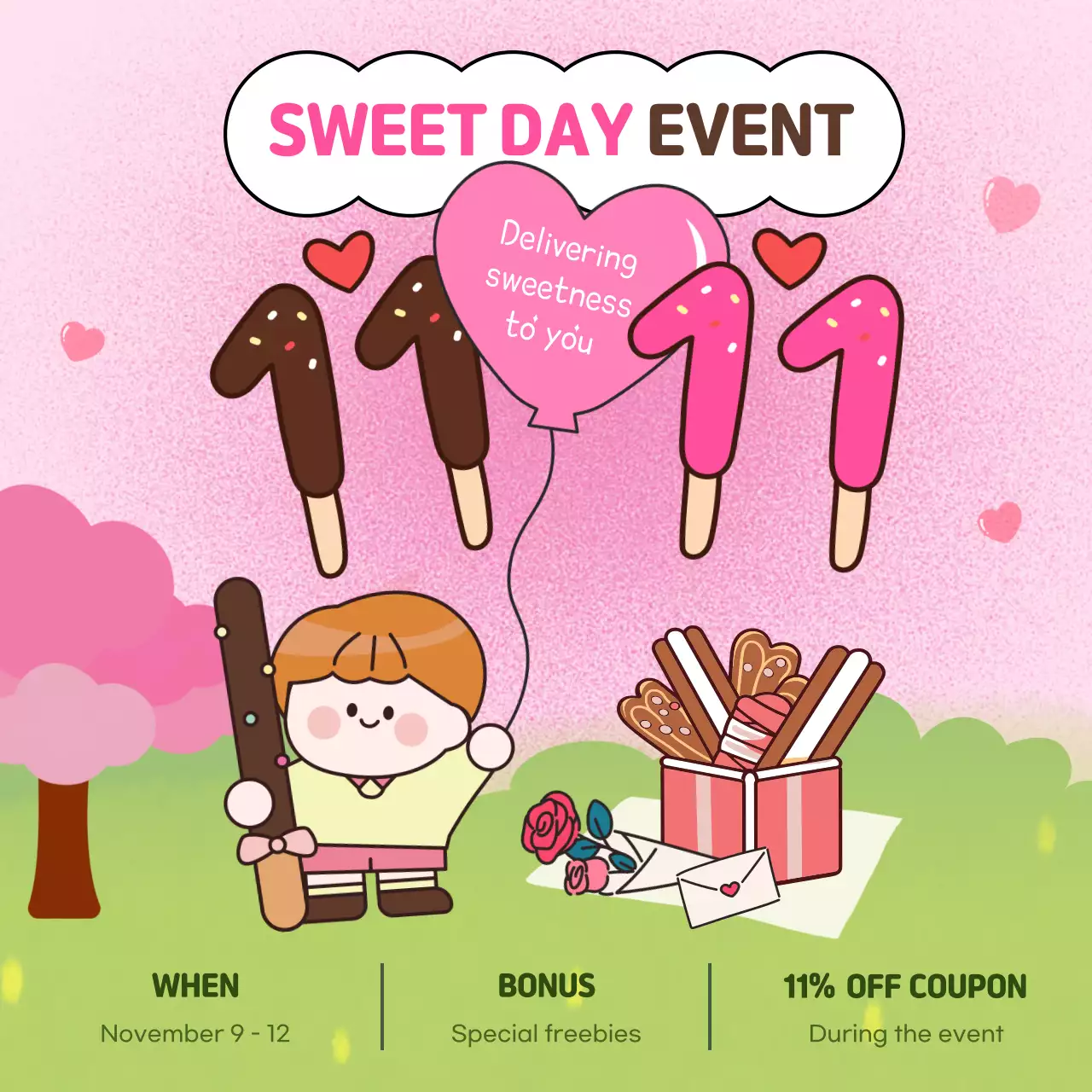 Pink Cute Event Promotion Instagram Post