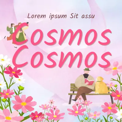 Anunciamos un festival de cosmos de moda con un telón de fondo rosa