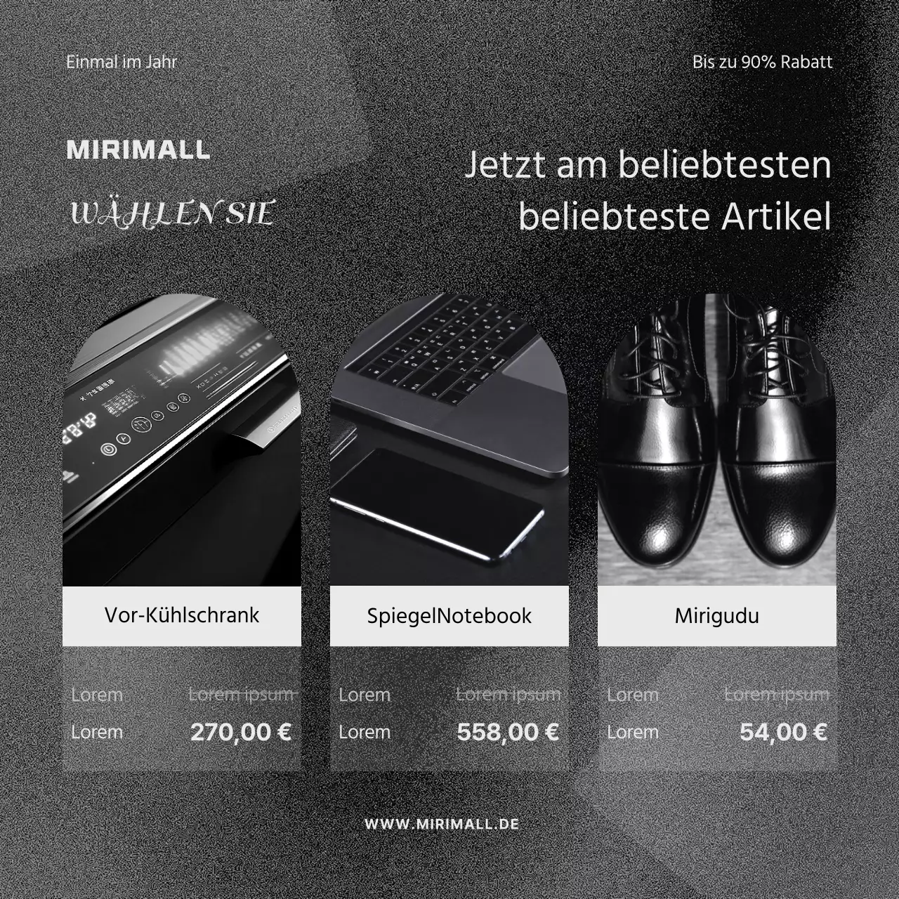 Werben Sie für einen minimalistischen Black Friday in Schwarz und Grau