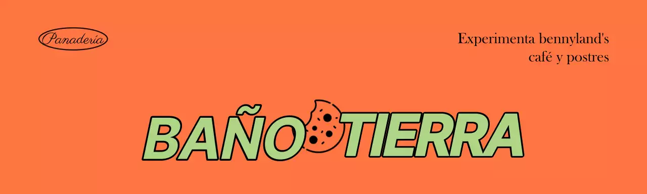 Tachuela de encabezamiento de envase de galleta de cafetería naranja y chartreuse