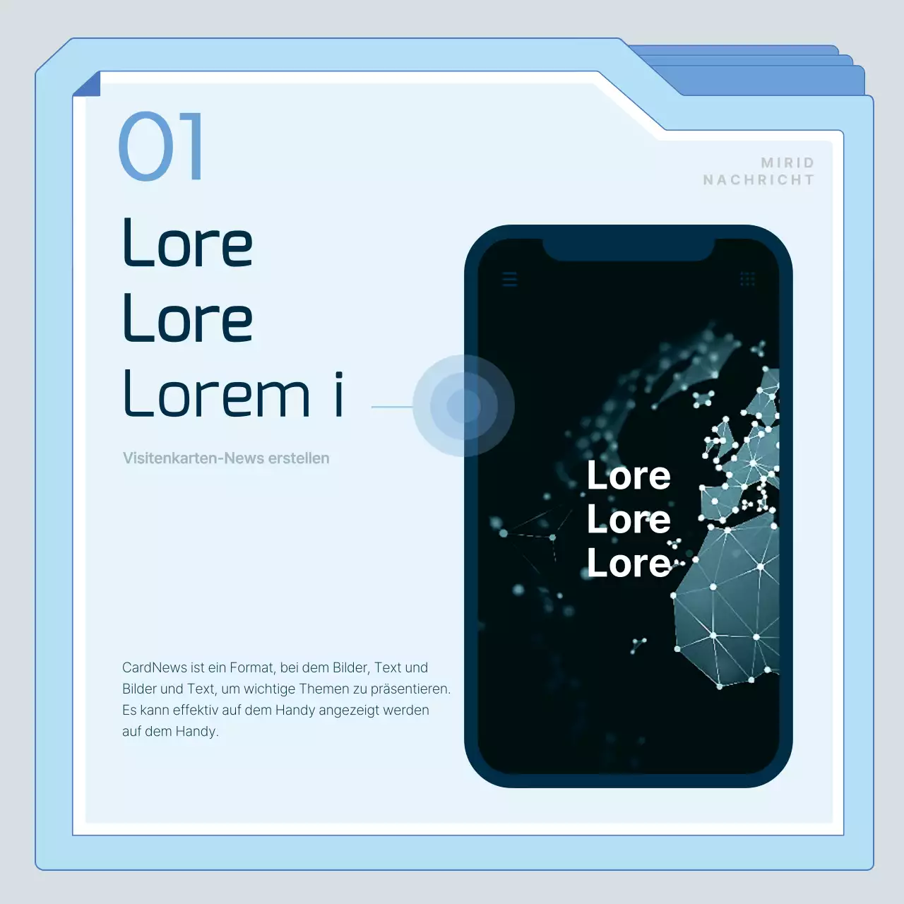 Moderne Marketingkarten in HellblauNewsTutorials