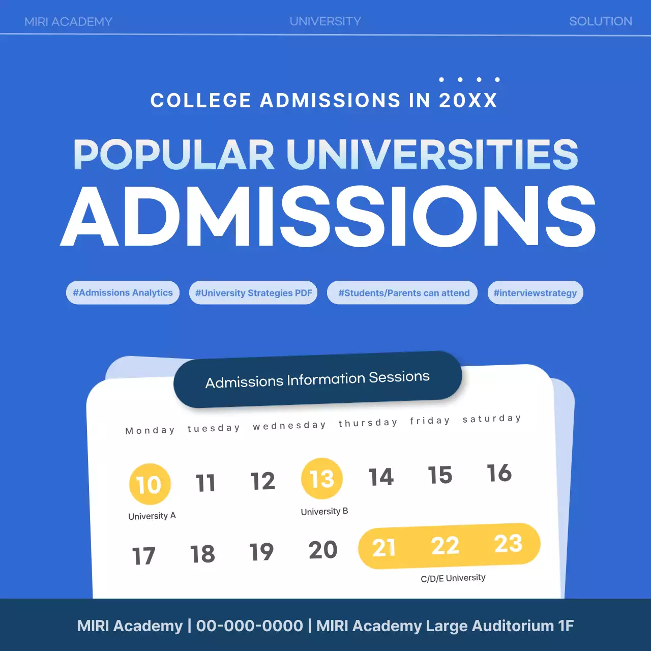 Blue Modern University Promotion Instagram Post