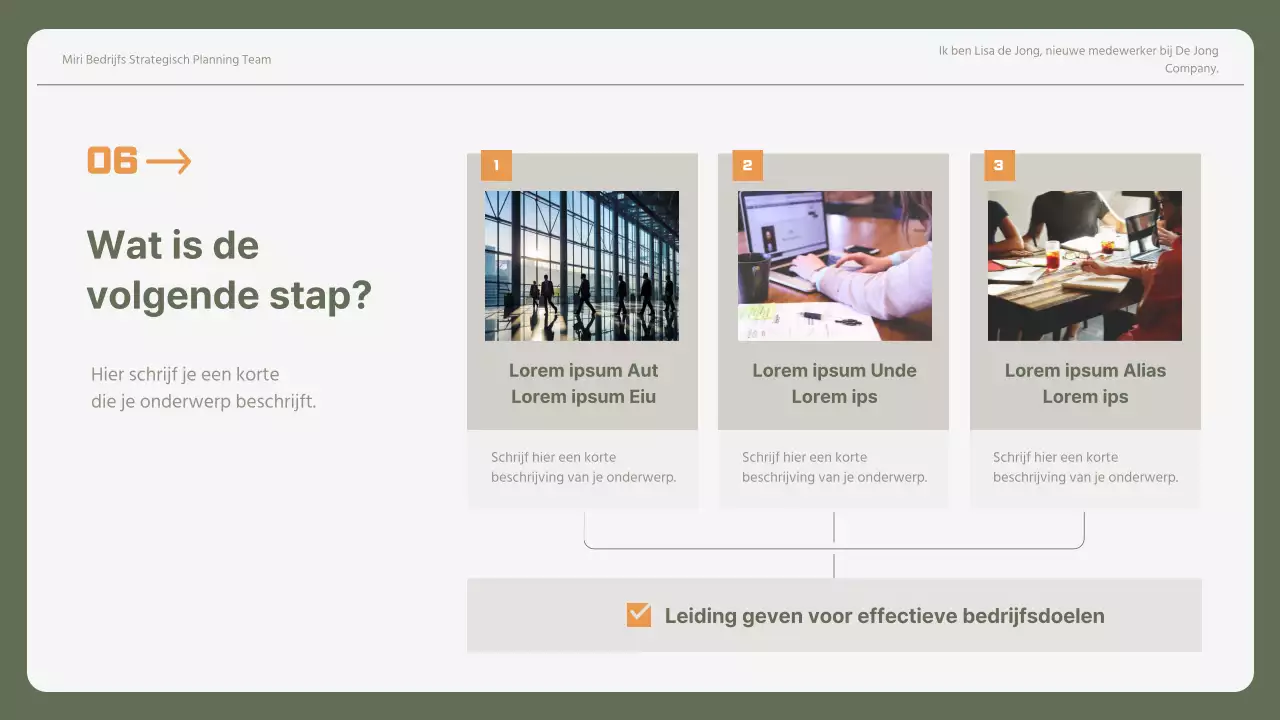 Eenvoudige zakelijke sollicitatiebrief in kaki en geel