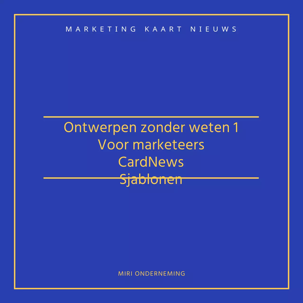 Een eenvoudige blauw met gele marketinggidsadvertentie
