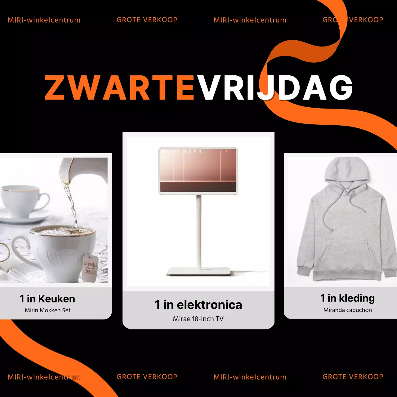 Trendy Black Friday-advertenties in zwart en rood